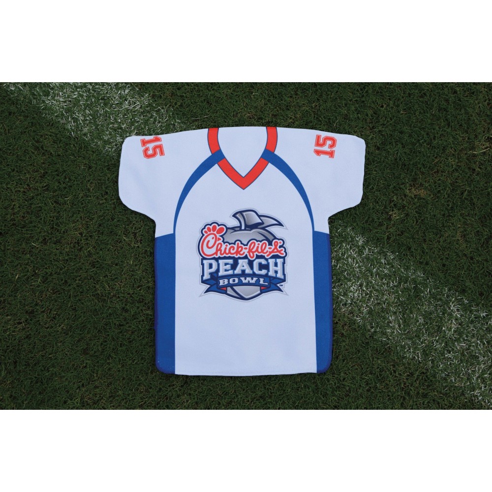 Custom Embroidered Football Jersey Shaped Rally Towel Custom Embroidered Football Jersey Shaped Rally Towel