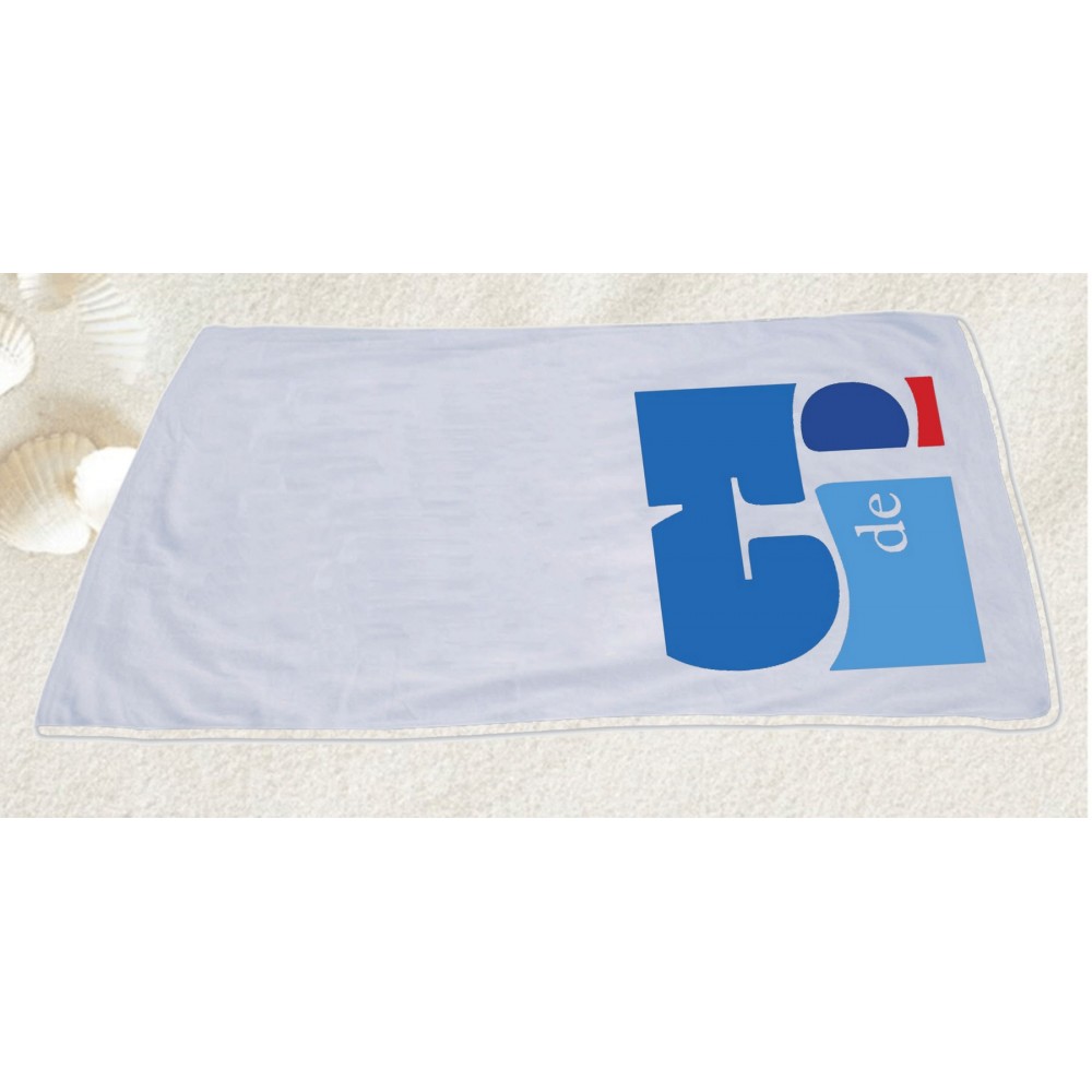 Custom Embroidered Velour Beach Towel 30X60 - White (IMPRINTED) Custom Embroidered Velour Beach Towel 30X60 - White (IMPRINTED)