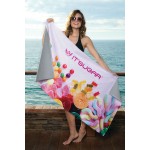 Custom Imprinted King Size Subli-Plush Velour Beach Towel (Color Loops)
