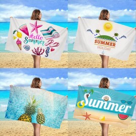 55.2"x27.58" 200GSM Multi-Functional Thicker Rectangle Microfiber Fabric Beach Towel Custom Printed