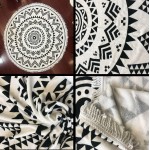 Microfiber Large Round Beach Blanket With Tassels Custom Imprinted