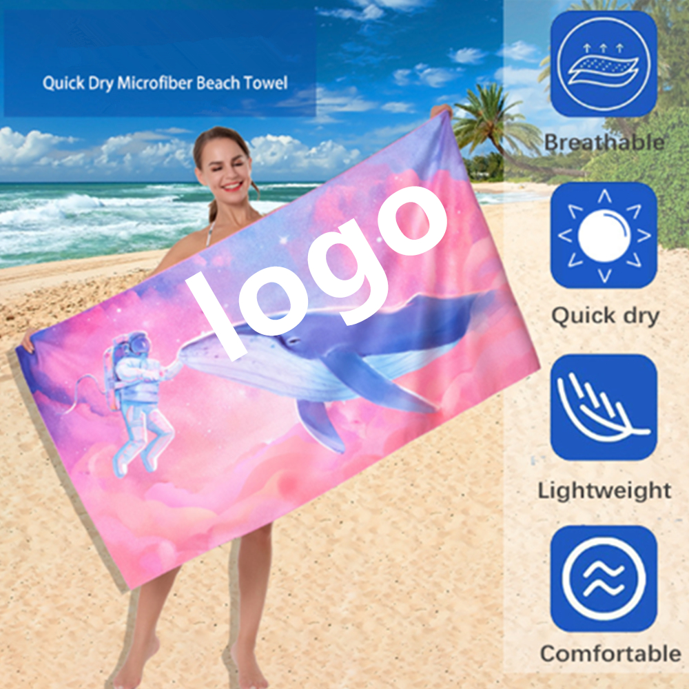 Custom Imprinted Quick Drying Velour Beach Towel