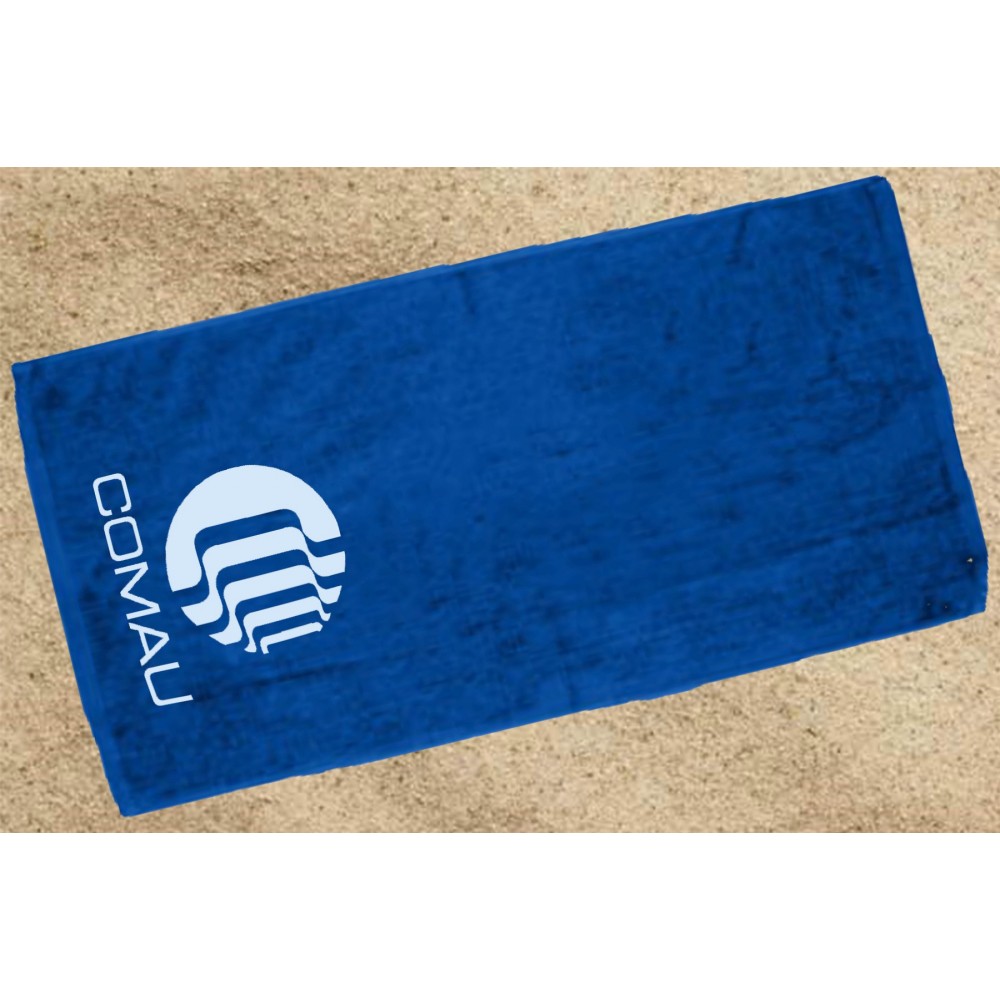 Velour Beach Towel 30X60 - Royal (IMPRINTED) Custom Printed Velour Beach Towel 30X60 - Royal (IMPRINTED) Custom Printed