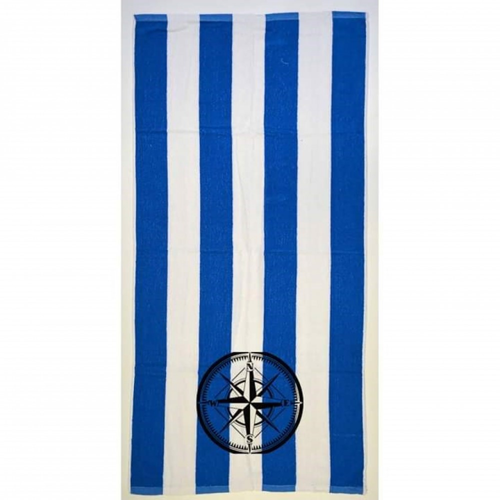 Custom Imprinted 30 X 60, 12 Lb., Velour, Cabana Stripe Custom Imprinted 30 X 60, 12 Lb., Velour, Cabana Stripe