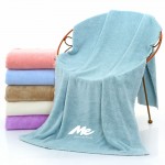 Logo Branded Coral Fleece Bath Towel