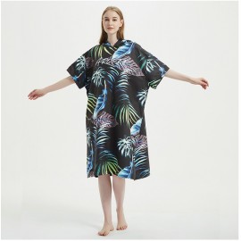 Custom Embroidered Microfiber Adult Surf Poncho Hooded Towel Poncho Towel Surf