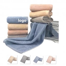Strips Jacquard Pattern Cotton Hand Towels Custom Printed