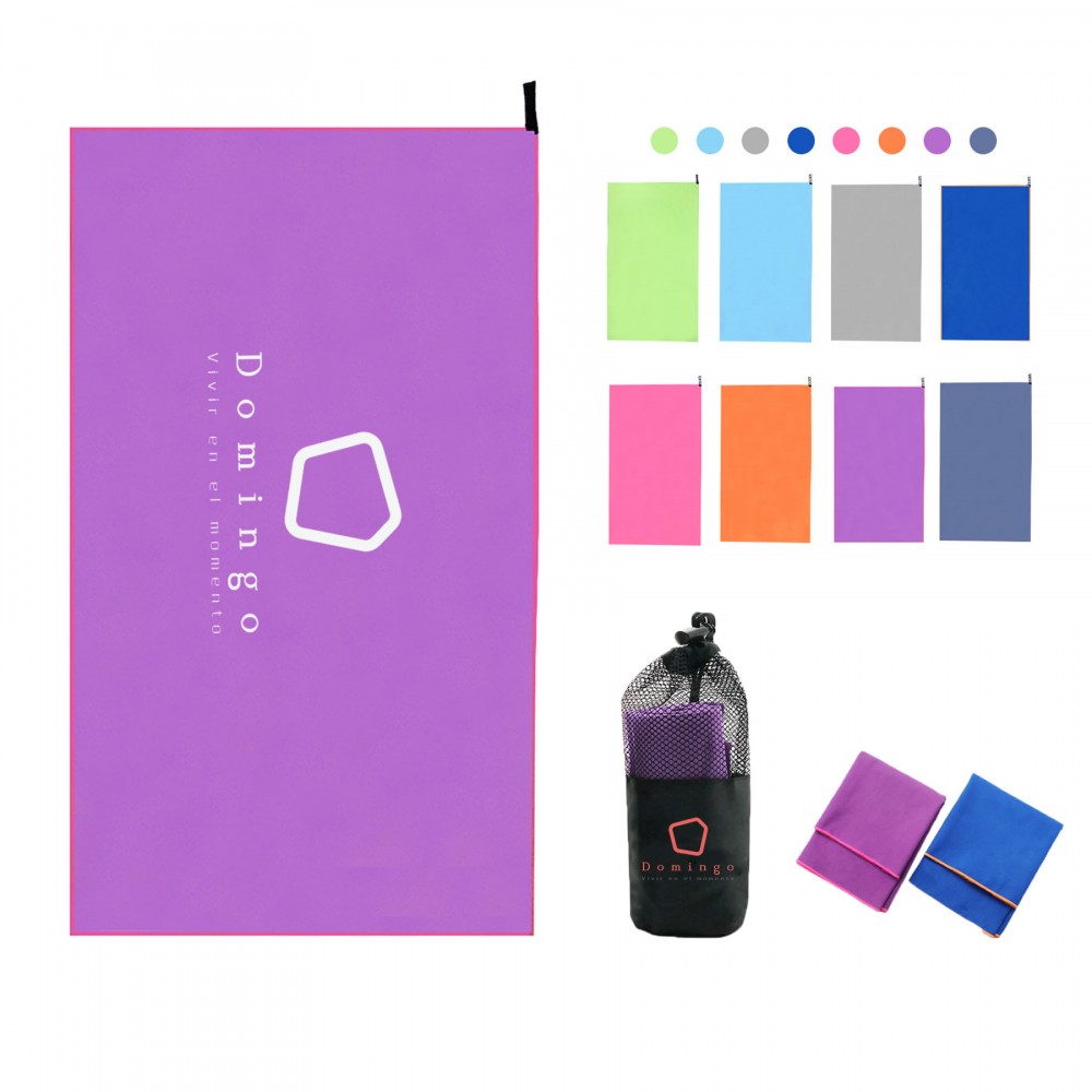 Custom Embroidered Fast Drying Microfiber Soprt Towel With Small Bag Custom Embroidered Fast Drying Microfiber Soprt Towel With Small Bag