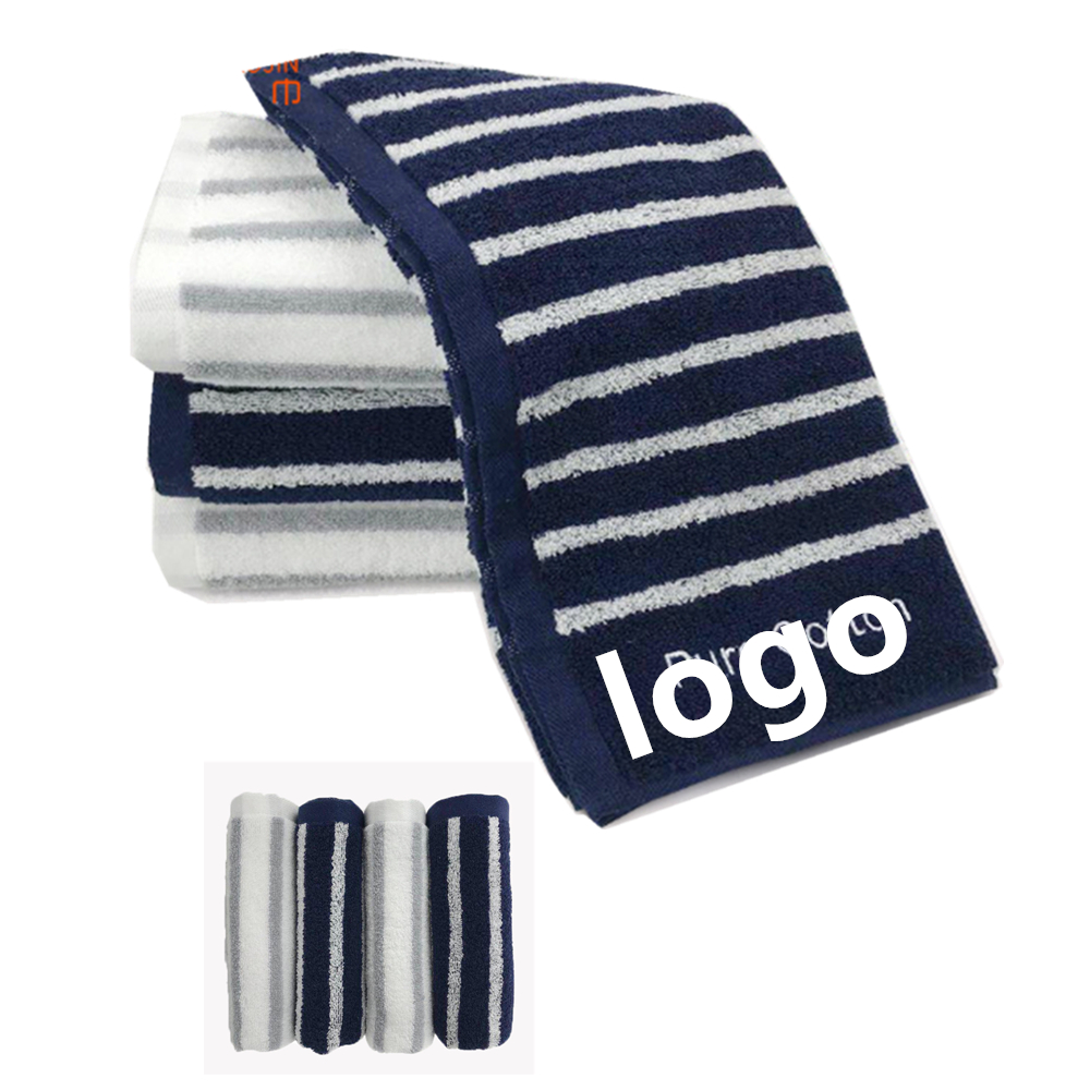 Custom Jacquard Strips Cotton Hand Towel Custom Printed