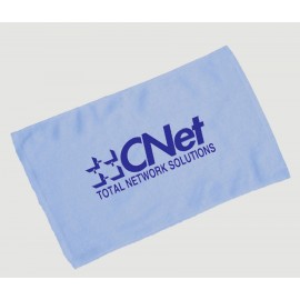 Logo Branded Fingertip Towel Hemmed 11x18 - Light Blue (Imprinted)