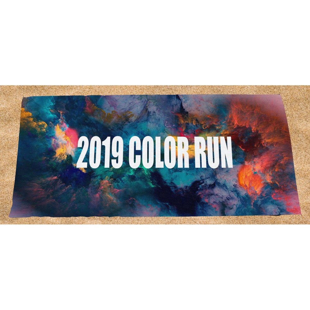 Logo Branded Full Color Velour Beach Towel 30X60 Logo Branded Full Color Velour Beach Towel 30X60
