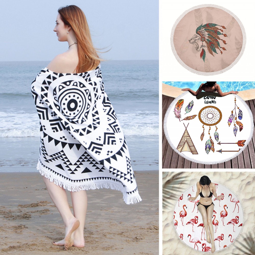 Microfiber Round Beach Towel Custom Printed Microfiber Round Beach Towel Custom Printed