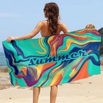 Custom Imprinted Full colors Microfiber Beach Towel