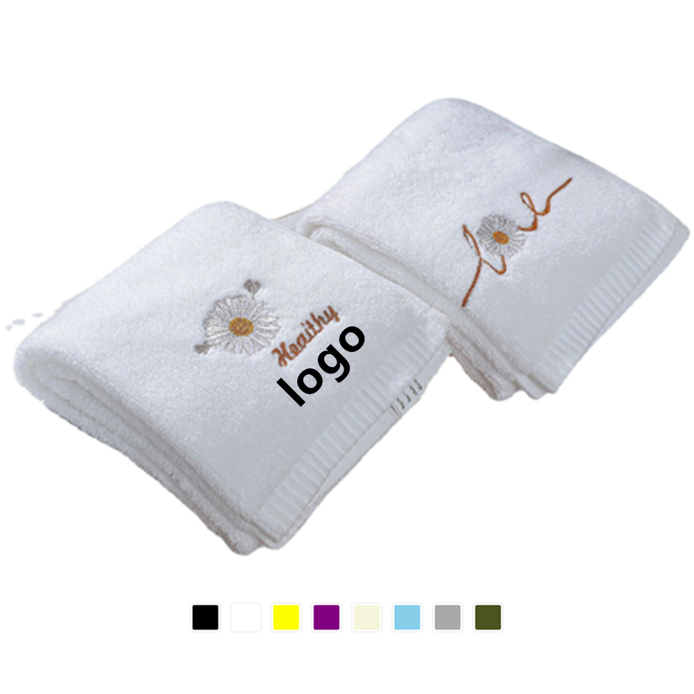 Hotel Resort Hemmed Cotton Hand Towel Custom Printed