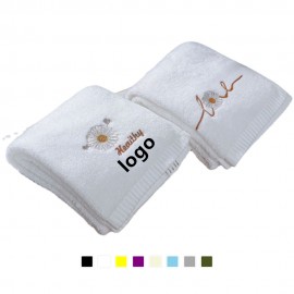 Hotel Resort Hemmed Cotton Hand Towel Custom Printed