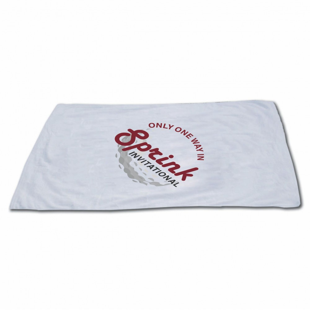 Q-Tees White Beach Towel Custom Imprinted Q-Tees White Beach Towel Custom Imprinted