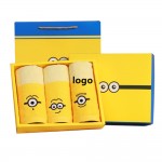 3 Packs Cartoon Wash Cloth Gift Box Set Custom Imprinted