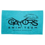 Turquoise Distressed Stock Design Beach Towel Logo Branded