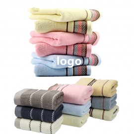 Strips Pattern Plush Velour Hand Towel Custom Imprinted