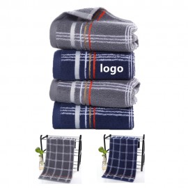 Custom Imprinted Plaid Pattern Cotton Hand Towels