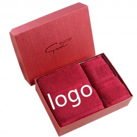 3 Piece Soft And Plush Cotton Towel Gift Set Logo Branded  3 Piece Soft And Plush Cotton Towel Gift Set Logo Branded