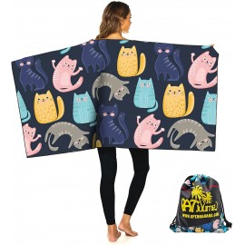 Digital Microfiber Beach Towels with Drawstring Bag Custom Printed  Digital Microfiber Beach Towels with Drawstring Bag Custom Printed