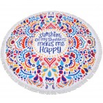 Custom Embroidered Microfiber Round Beach Towel