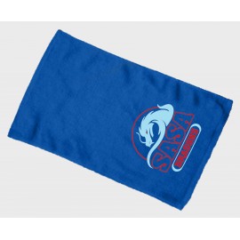 Budget Rally Terry Towel Hemmed 11x18 - Royal (Imprinted) Custom Printed
