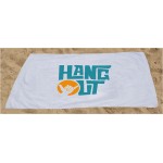 Velour Beach Towel White -- 1 Color Large Imprint-- 28"X58" Custom Imprinted