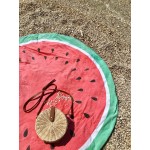 59" Round Beach Towel (Poly Velour Front/Cotton Loops Back) Logo Branded