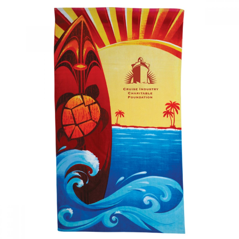 Logo Branded Surf Board Stock Design Beach Towel Logo Branded Surf Board Stock Design Beach Towel