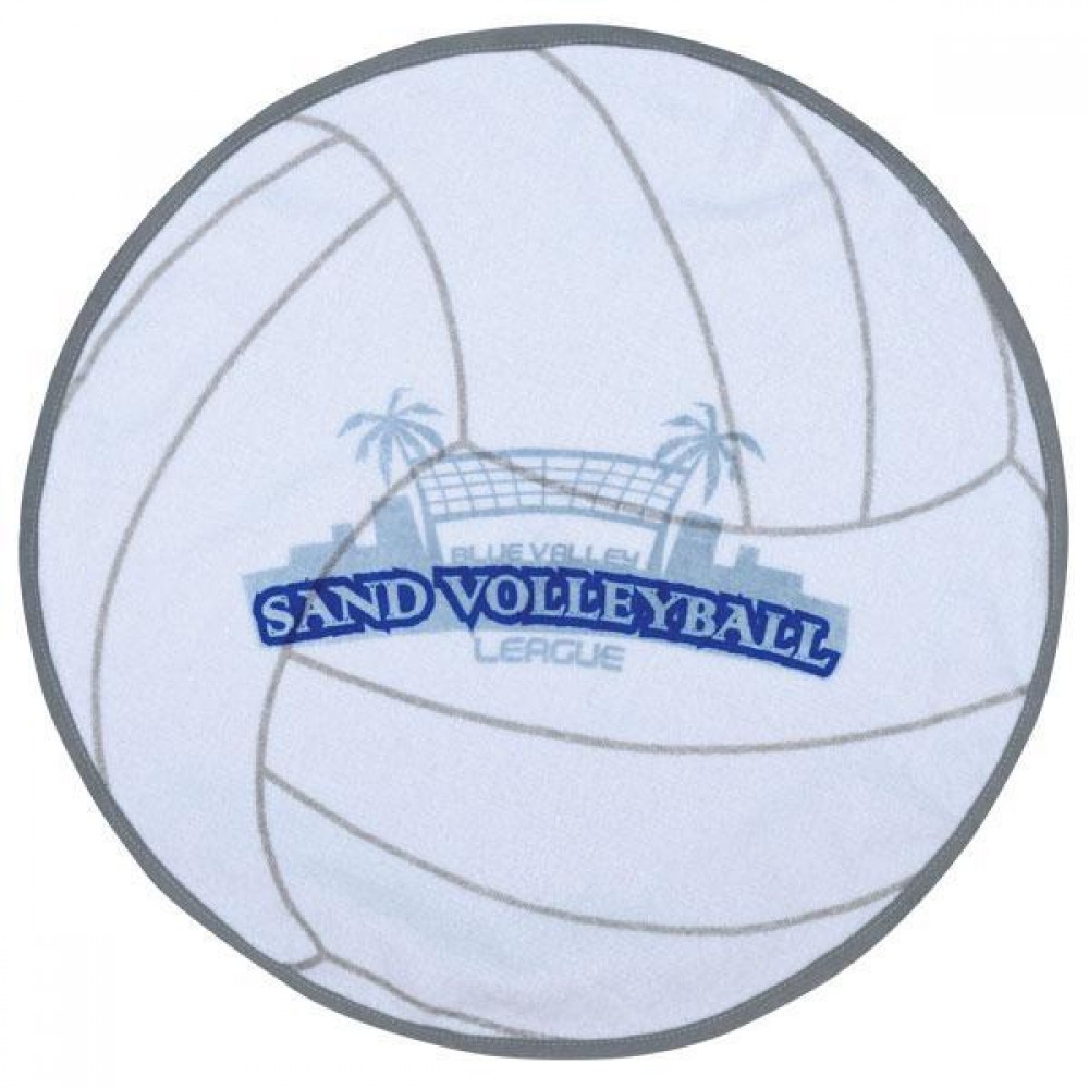 Logo Branded Fiber Reactive Volleyball Shaped Sport Towel (Screen Print) Logo Branded Fiber Reactive Volleyball Shaped Sport Towel (Screen Print)