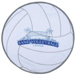Logo Branded Fiber Reactive Volleyball Shaped Sport Towel (Screen Print)