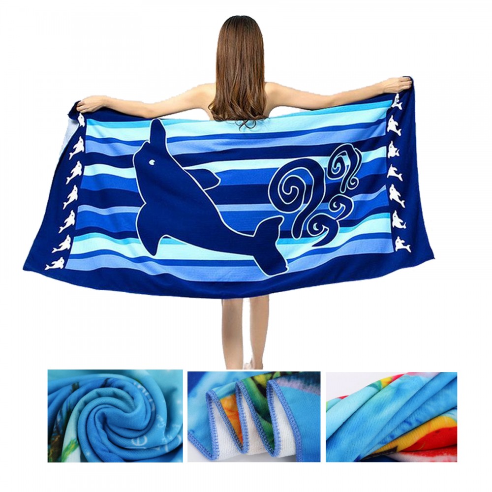 Custom Embroidered Full Color 100% Microfiber Beach Towel Custom Embroidered Full Color 100% Microfiber Beach Towel