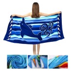 Custom Embroidered Full Color 100% Microfiber Beach Towel