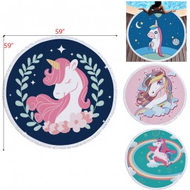 Customized Oversized Round Beach Towel Sandproof Beach Blanket Circle Microfiber Yoga Mat Multi-Purpose Towel