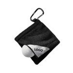 Custom Embroidered Square Golf Ball Towel With Carabiner