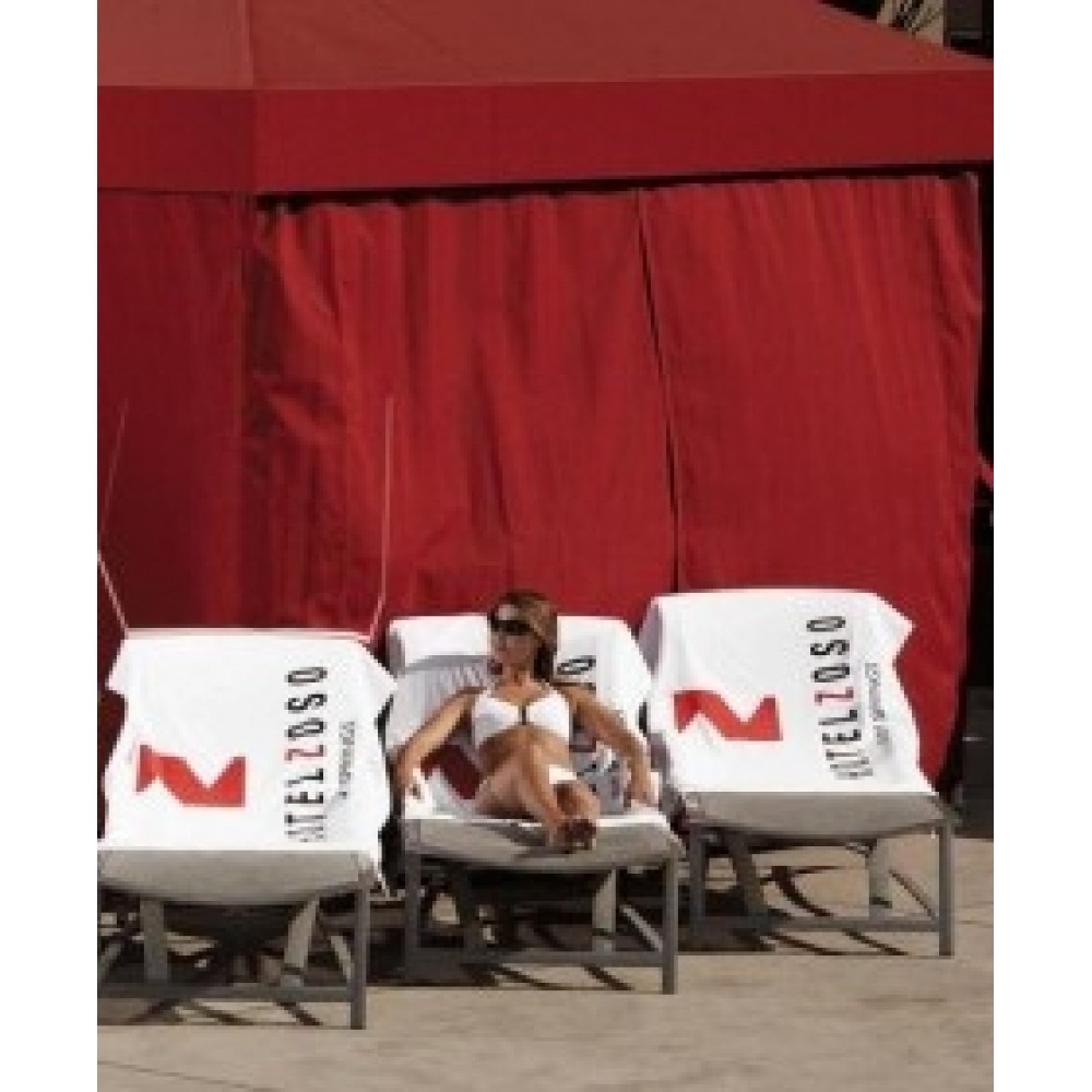 Logo Branded Superior American-Made White Beach Towel Logo Branded Superior American-Made White Beach Towel