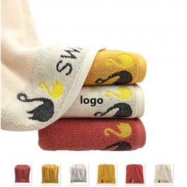 Custom Imprinted Swan Pattern Cotton Hand Towel