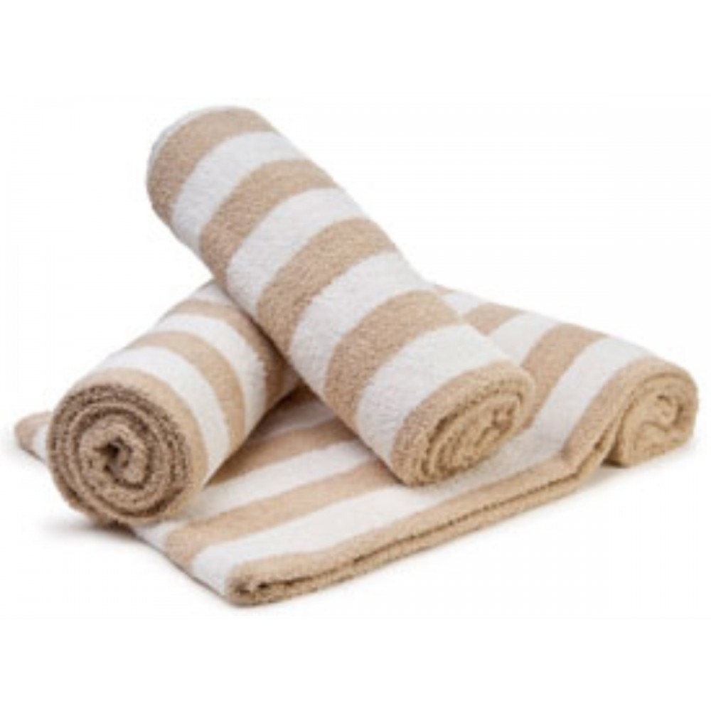 Striped Beige Beach Towel 35 X 70 (Imprinted) Custom Printed Striped Beige Beach Towel 35 X 70 (Imprinted) Custom Printed