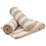 Striped Beige Beach Towel 35 X 70 (Imprinted) Custom Printed