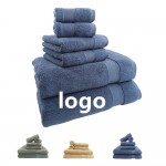 6 Piece Long Staple Combed Cotton Towel Set Custom Imprinted