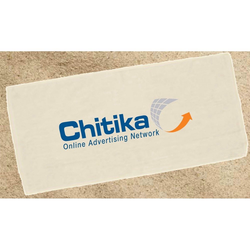 Velour Beach Towel 30X60 - Natural (IMPRINTED) Custom Imprinted Velour Beach Towel 30X60 - Natural (IMPRINTED) Custom Imprinted