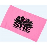 Custom Imprinted Budget Rally Terry Towel Hemmed 11x18 - Azalea Pink (Imprinted)