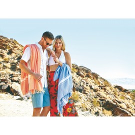 Custom Embroidered Iliana Peshtemal Beach Towel