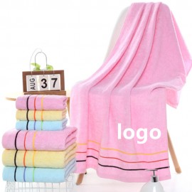 Custom Imprinted Premium Satin Dobby Border Bath Towels