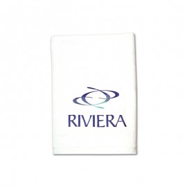 35" x 70", 20 lb., Heavyweight White Terry Velour Dobby Hem Beach Towel (Embroidered) Custom Printed