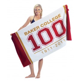 Logo Branded Jacquard Terry Velour Beach Towel (34" x 60", 19 lbs./dozen)
