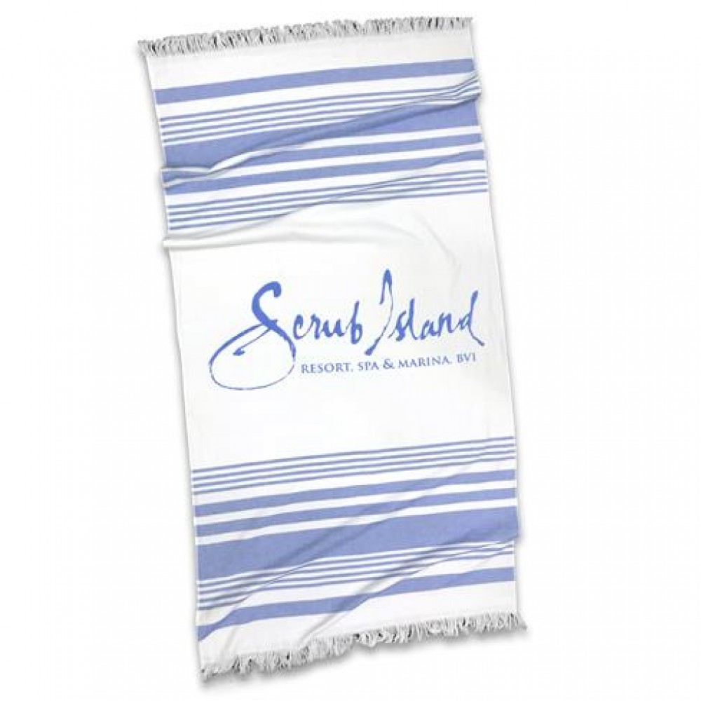 Custom Imprinted Copa Cabana, 36" x 70", 18 lb., Woven Flat Front with Terry Loop Back Towel (Screen Print) Custom Imprinted Copa Cabana, 36" x 70", 18 lb., Woven Flat Front with Terry Loop Back Towel (Screen Print)