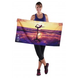 22" x 42", 7 lb., Terry Velour, Sublimated, Digitally Printed Sport/Fitness Towel Custom Printed